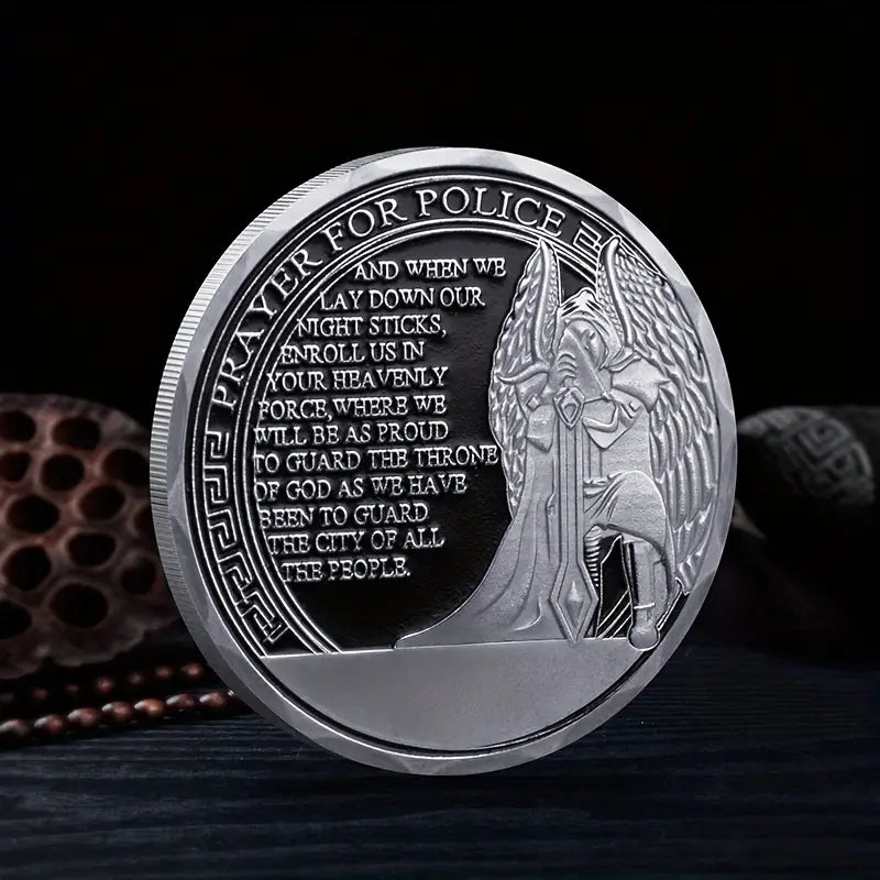 ANGEL PRAYER FOR POLICE CHALLANGE COIN