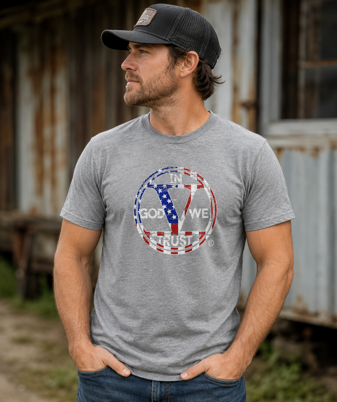 In God We Trust Patriotic Tri-Blend Tee