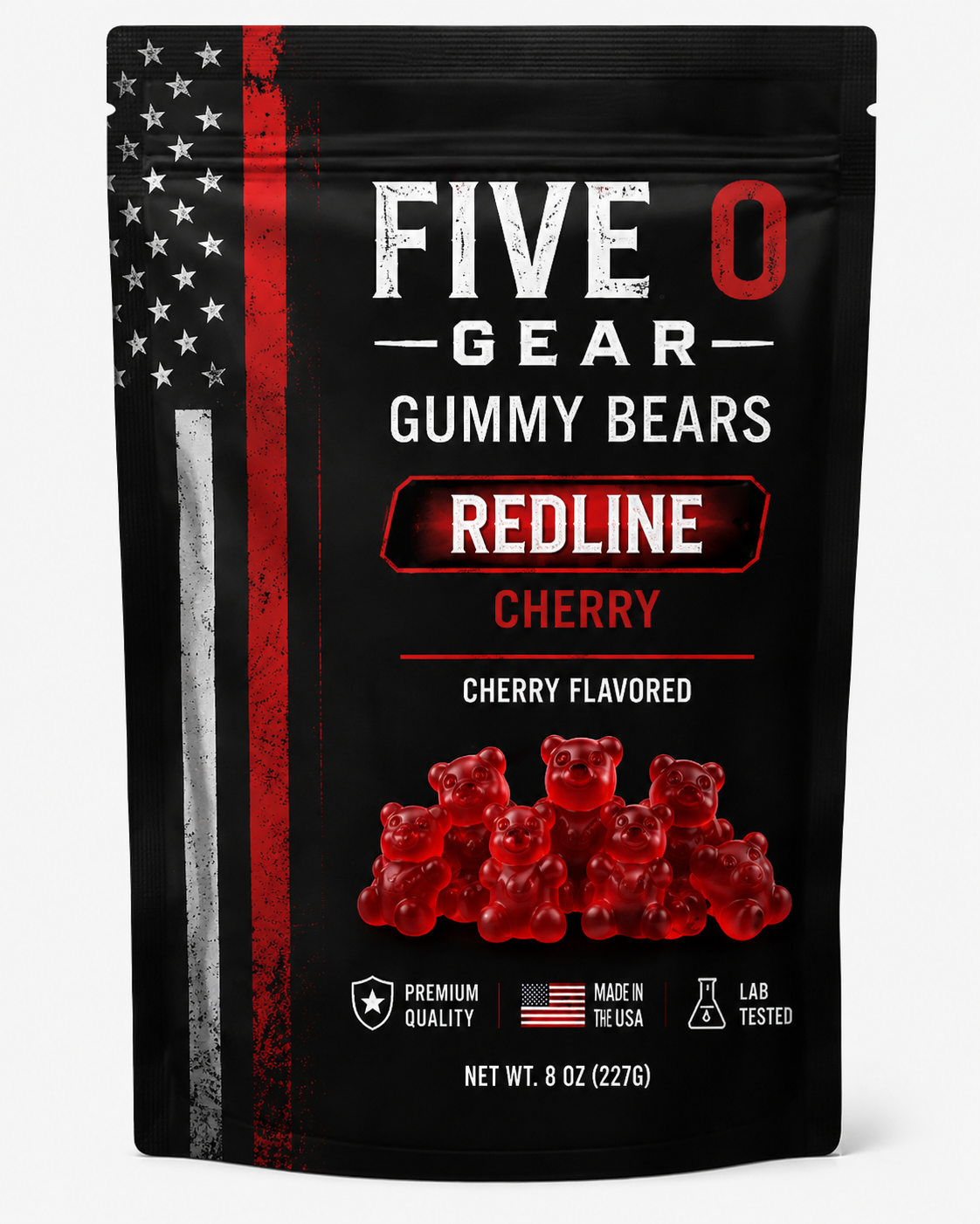 Five O Gear Gummy Bears | Patriotic Candy for Police, Firefighters & Veterans