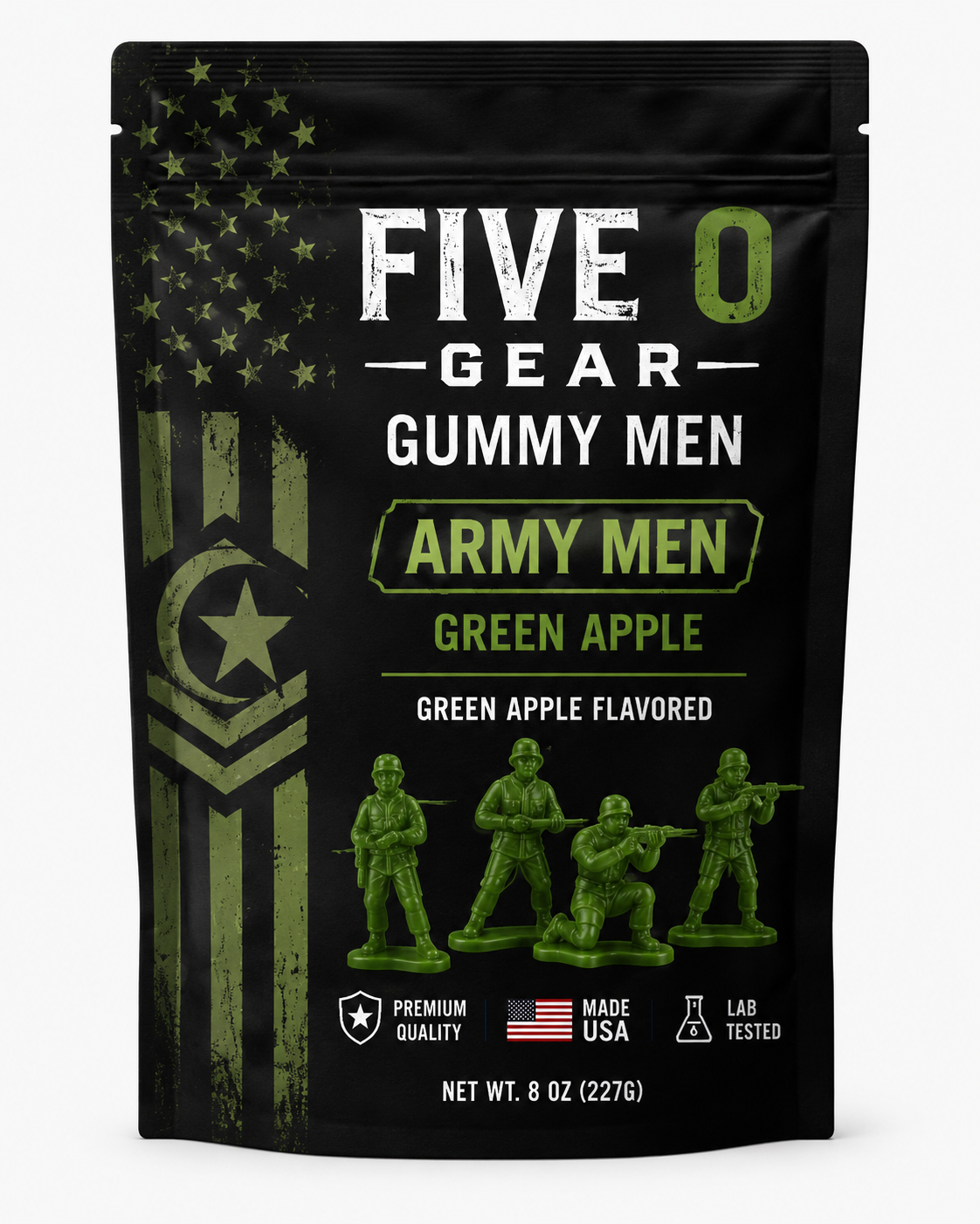 Five O Gear Gummy Bears | Patriotic Candy for Police, Firefighters & Veterans
